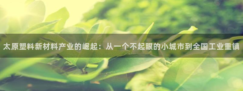 太阳集团城网站：太原塑料新材料产业的崛起：从一个不起眼的小城