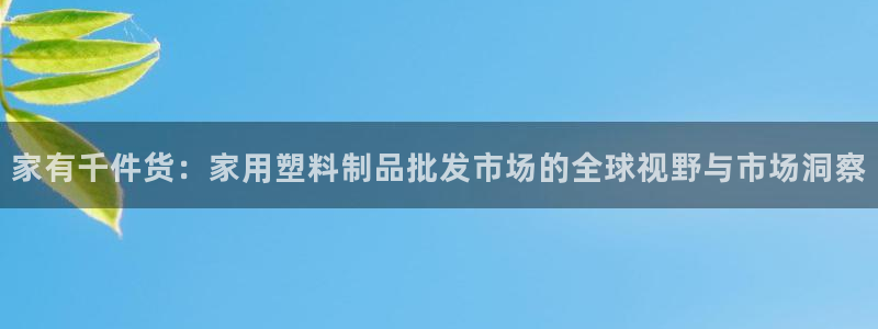 太阳集团城娱138：家有千件货：家用塑料制品批发市场的全球视